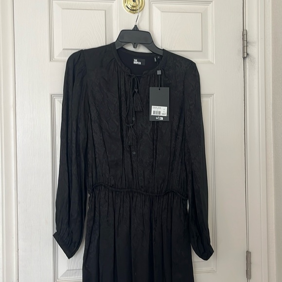 NWT $455 The Kooples LONG BLACK SNAKESKIN JACQUARD DRESS size 3 - Picture 6 of 17